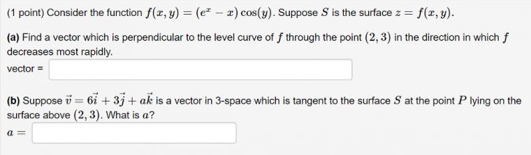 Solved: (1 Point) Consider The Function F(X, Y) – (Er – X intérieur Equation Above And Find The Y-Intercept B) Suppose The Point (0,10) Is On