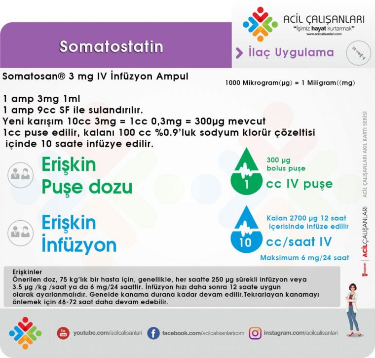 Somatostatin Uygulama Akıl Kartı  Acil Çalışanları dedans Uhcprovider Com