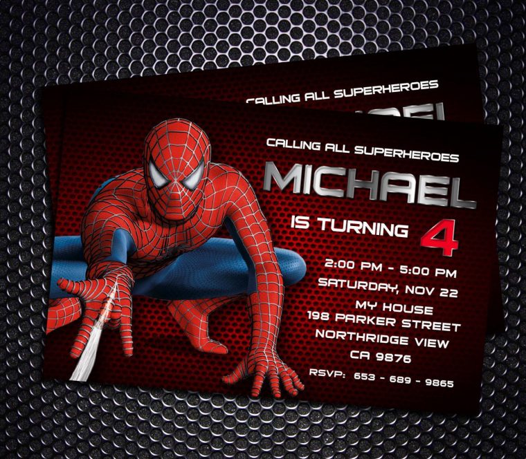 Spider Man Invitation Printable Spider Man Birthday Party tout Invitation Spiderman Birthday Party