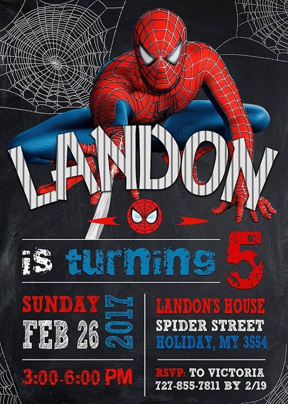 Spiderman Invitation, Spiderman Birthday Invitation dedans Invitation Spiderman Birthday Party