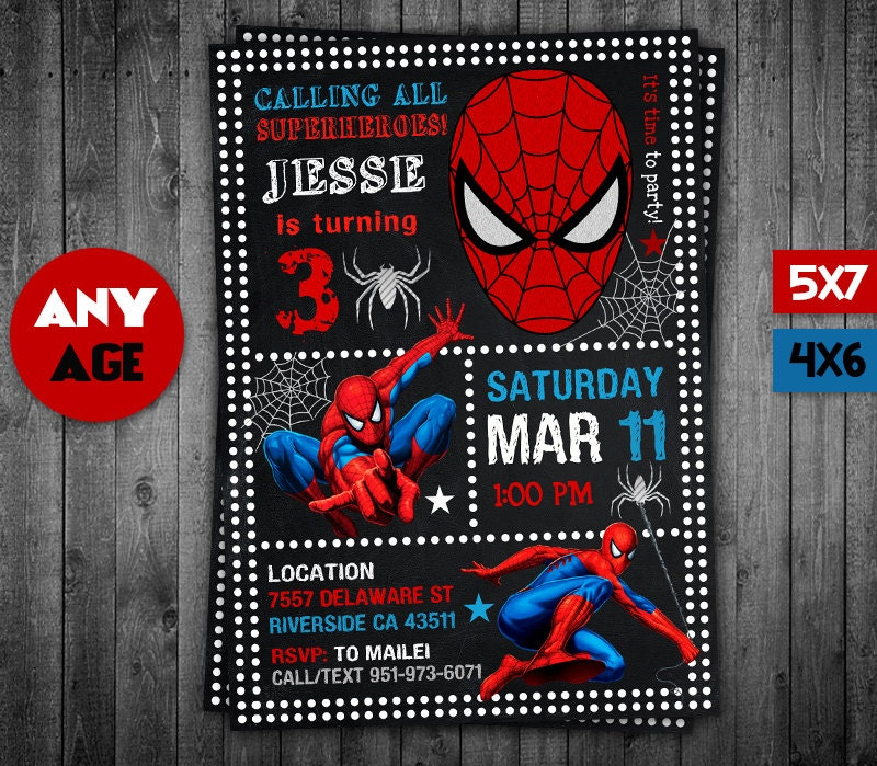 Spiderman Invitation Spiderman Spiderman Party Spiderman tout Invitation Spiderman Birthday Party
