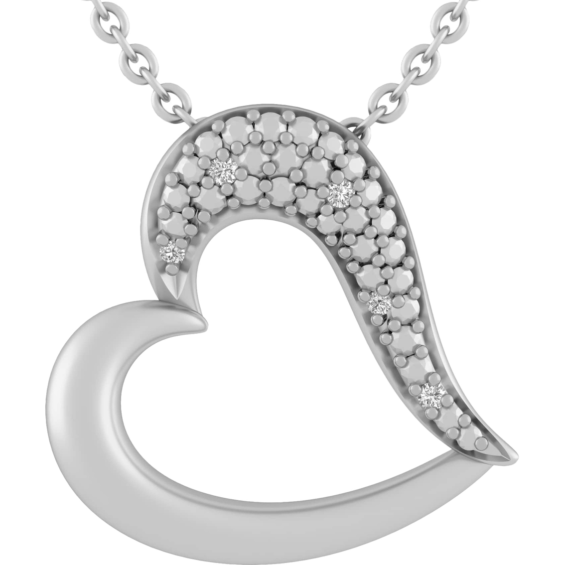 Sterling Silver Diamond Accent Heart Pendant  Gifts Under serapportantà Jewellery Under 3000000 Shopping