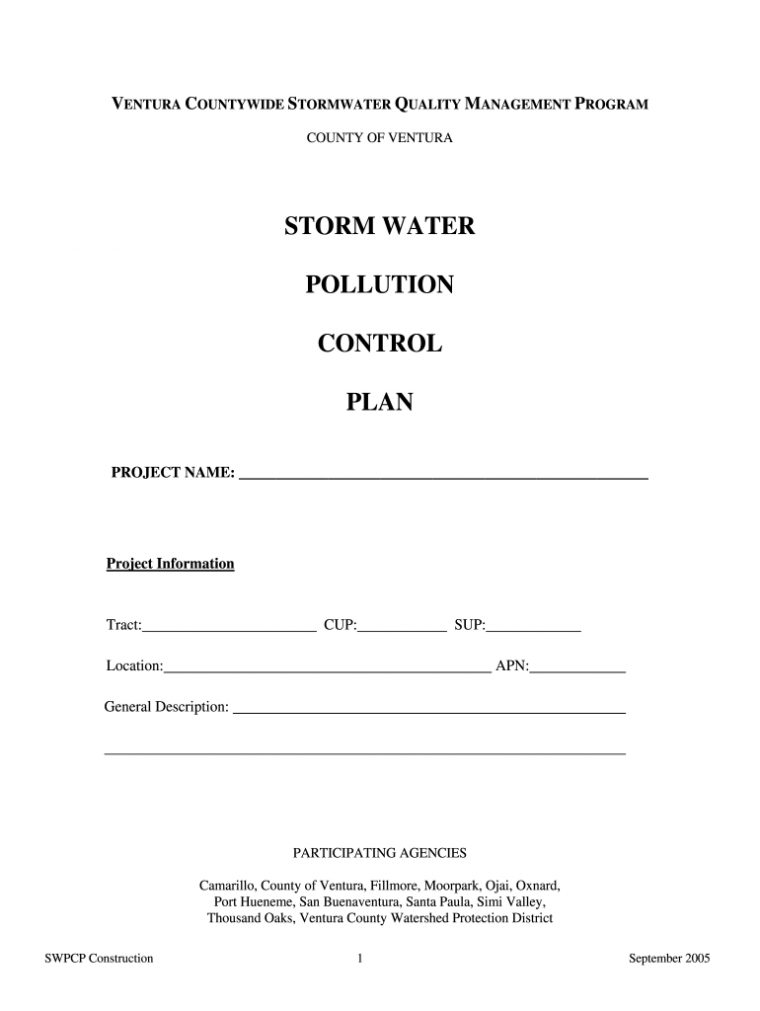 Stormwater Pollution Control Plan Form Ventura Countywide destiné Waste Collection Ec1