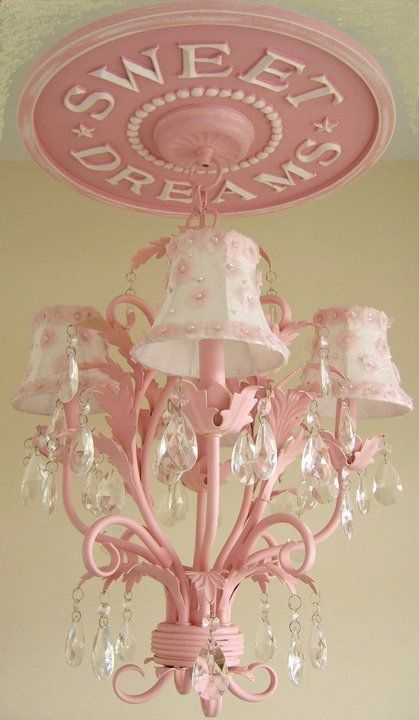 Sweet Dreams Round Chandelier Medallion By Marie Ricci pour Shabby Chic Pink Chandelier 