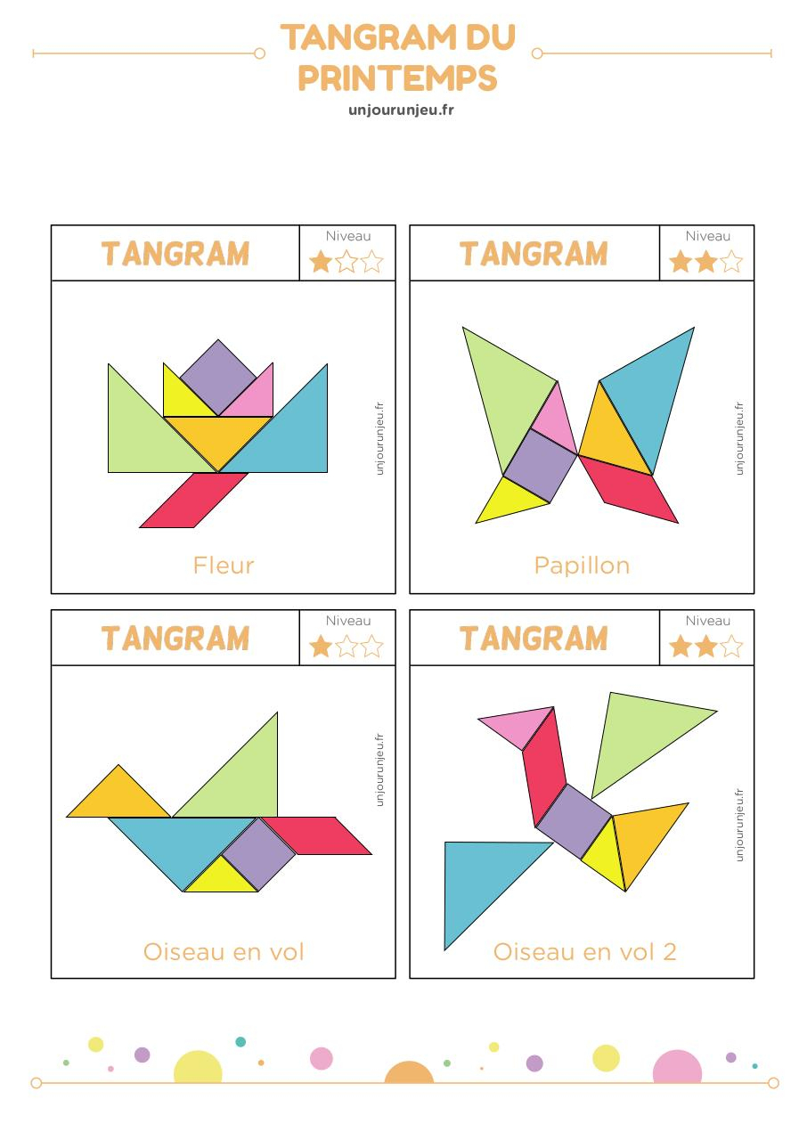 Tangram-Printemps - Fichier Pdf encequiconcerne Jeu Tangram À Imprimer 