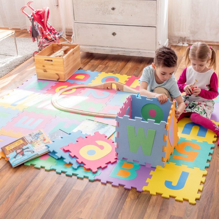 Tapis Puzzle, Tapis De Jeux 86 Pièces En Mousse Pas Cher pour Jeux En Mousse