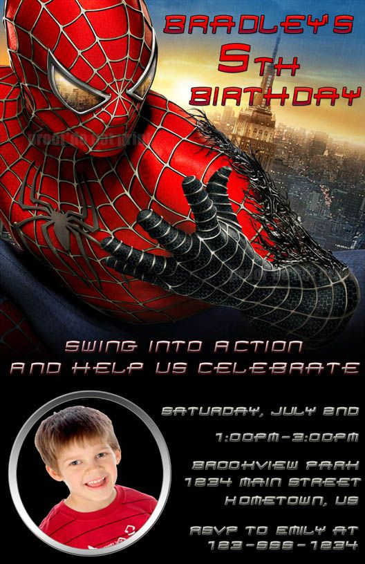 Templates Free Free Personalized Spiderman Birthday avec Invitation Spiderman Birthday Party