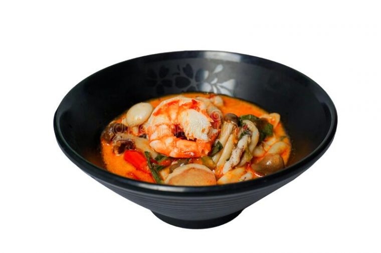 Thai Food: Tomyum , Spicy Soup With Seafood Isoalated On encequiconcerne Clipping Path Thailand