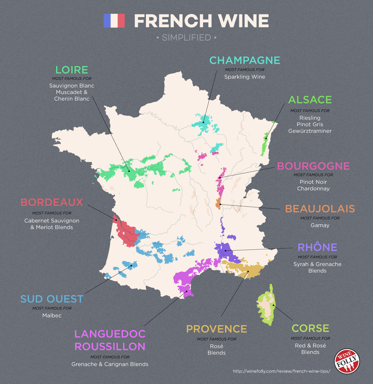 The Wines Of France pour Plan Des Régions De France