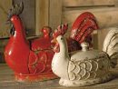 This Small Lidded Rooster-Shaped Dish Is Finished In serapportantà Rooster Kitchen Decor