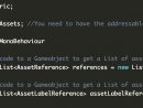 Unity Add Addressables Code Example avec Unity Addressables