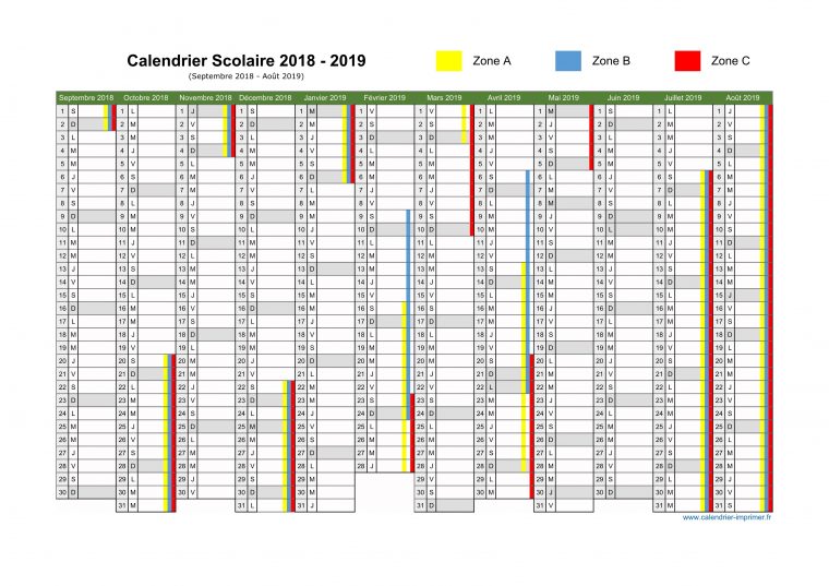 Vacances Scolaires Maroc 2018 2019  Vacances destiné Calendrier 2017 À Imprimer Avec Vacances Scolaires