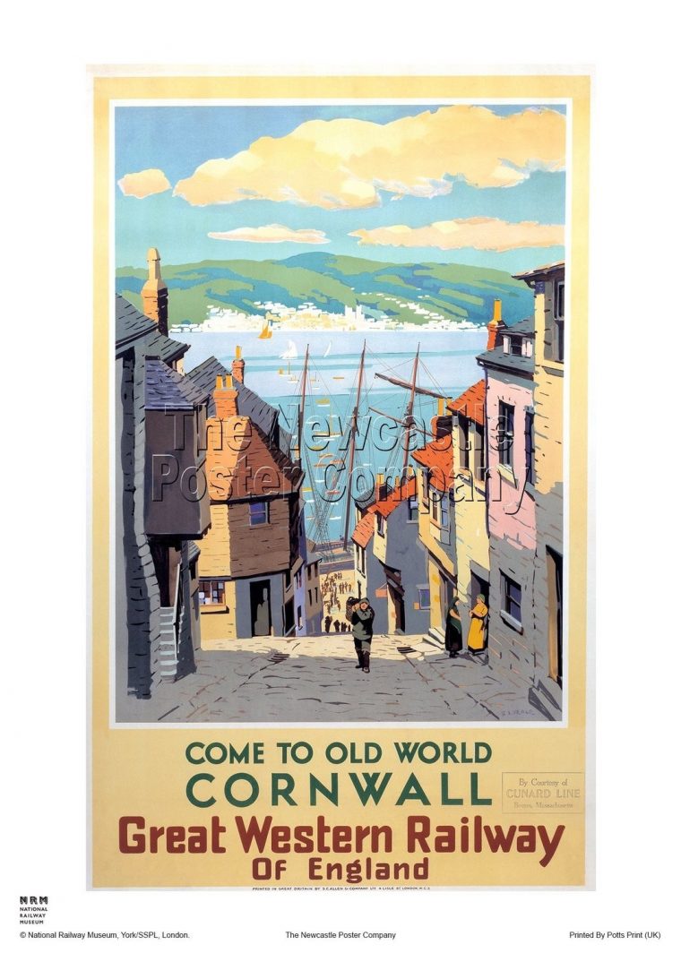 Vintage Railway Poster Cornwall pour &amp;Quot;Slope&amp;Quot; Of The Line (How Steep The Line Is), X Is The Quantity On