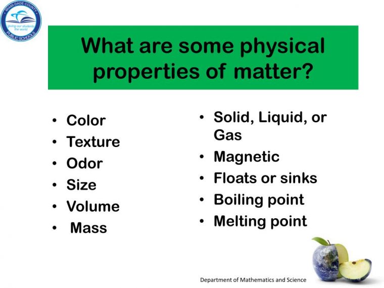 Which Is A Physical Property Of Matter dedans Physical Properties."