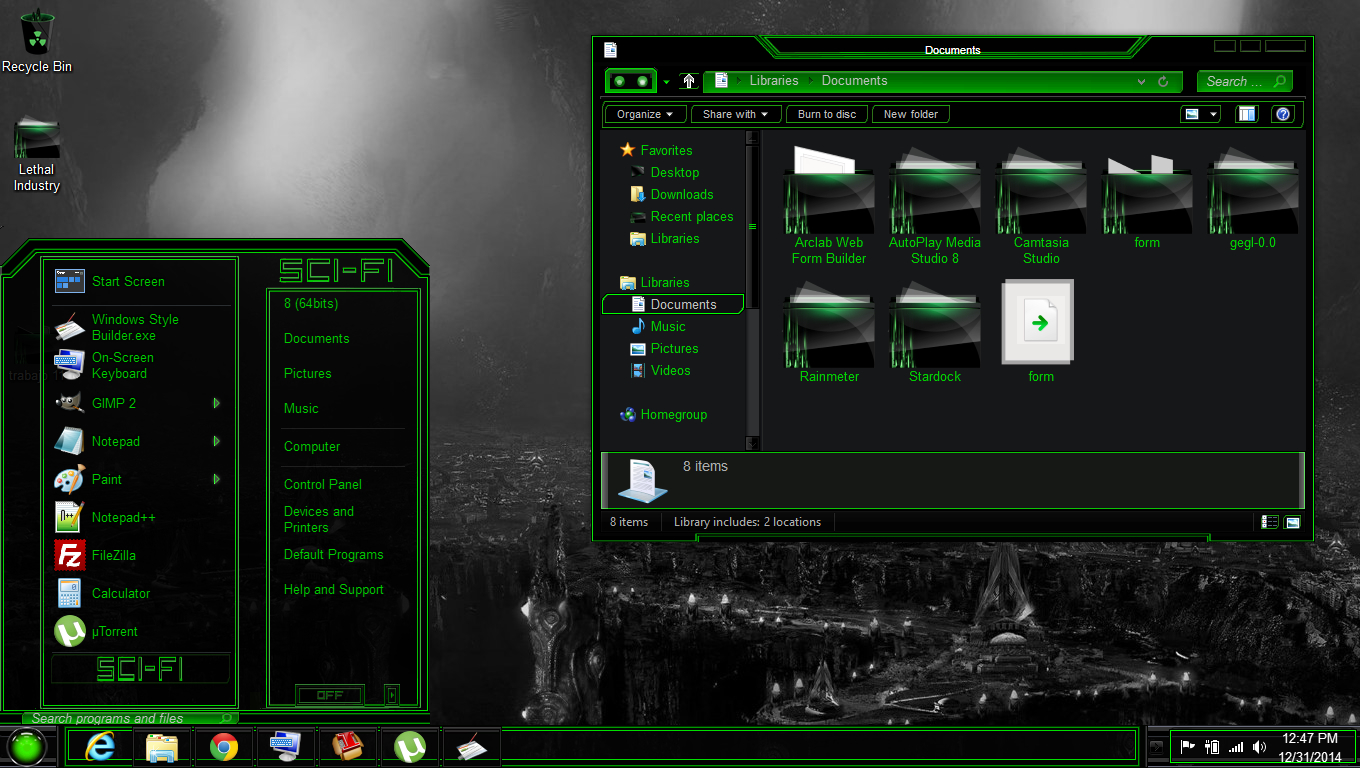 Windows 8 Theme Green Sci-Fi By Newthemes On Deviantart tout Deviantart Themes