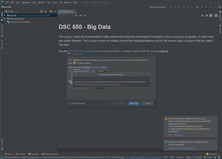 Windows – Dsc 650 – Big Data intérieur Pycharm File Does Not Belong To The Project