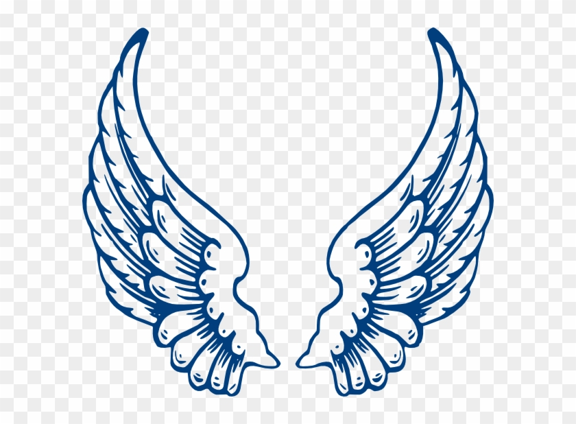 Wings1 Clip Art At Clker Com Vector Online Royalty - Blue concernant Wings Clipart 