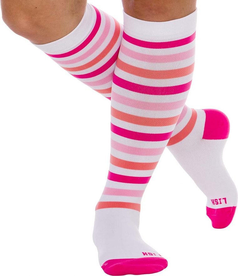 Women'S True Stripes Wide Calf Compression Socks avec Compression Stockings Walmart