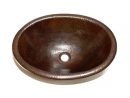 Zion Oval Bathroom Copper Sink - Rolled Lip  Copper serapportantà Hammered Copper Undermount Sink