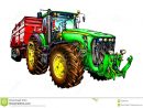 Art De Couleur D'Illustration De Tracteur Agricole pour Cartoon De Tracteur