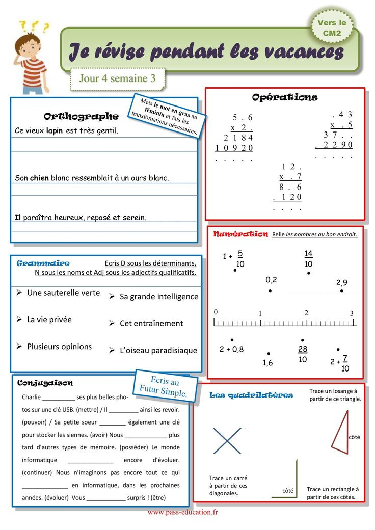 Cahier De Vacances Gratuit À Imprimer - Cm1 Vers Le Cm2 avec Cahier De Vacances Cm1 Cm2 A Imprimer Gratuit 