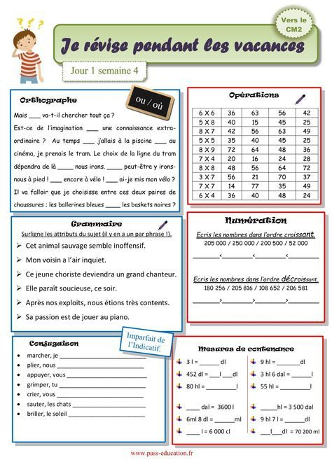 Cahier De Vacances Gratuit À Imprimer – Cm1 Vers Le Cm2 tout Cahier De Vacances Cm1 Cm2 A Imprimer Gratuit