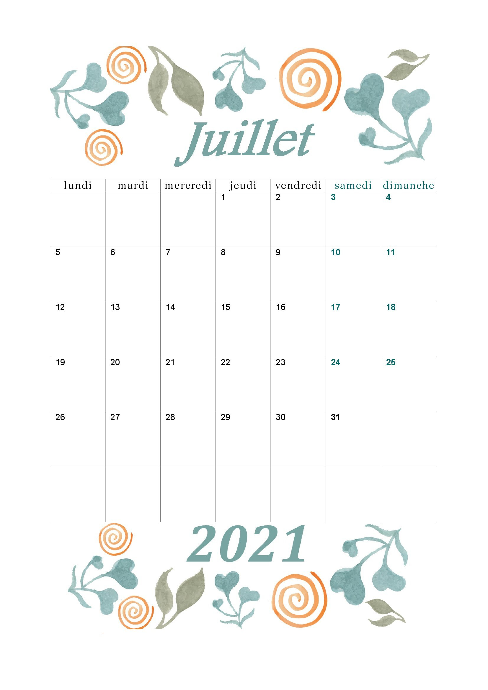 Calendrier Par Mois À Imprimer 2021 : Calendrier Mensuel pour Calendrier Des Anniversaires A Imprimer Gratuit 