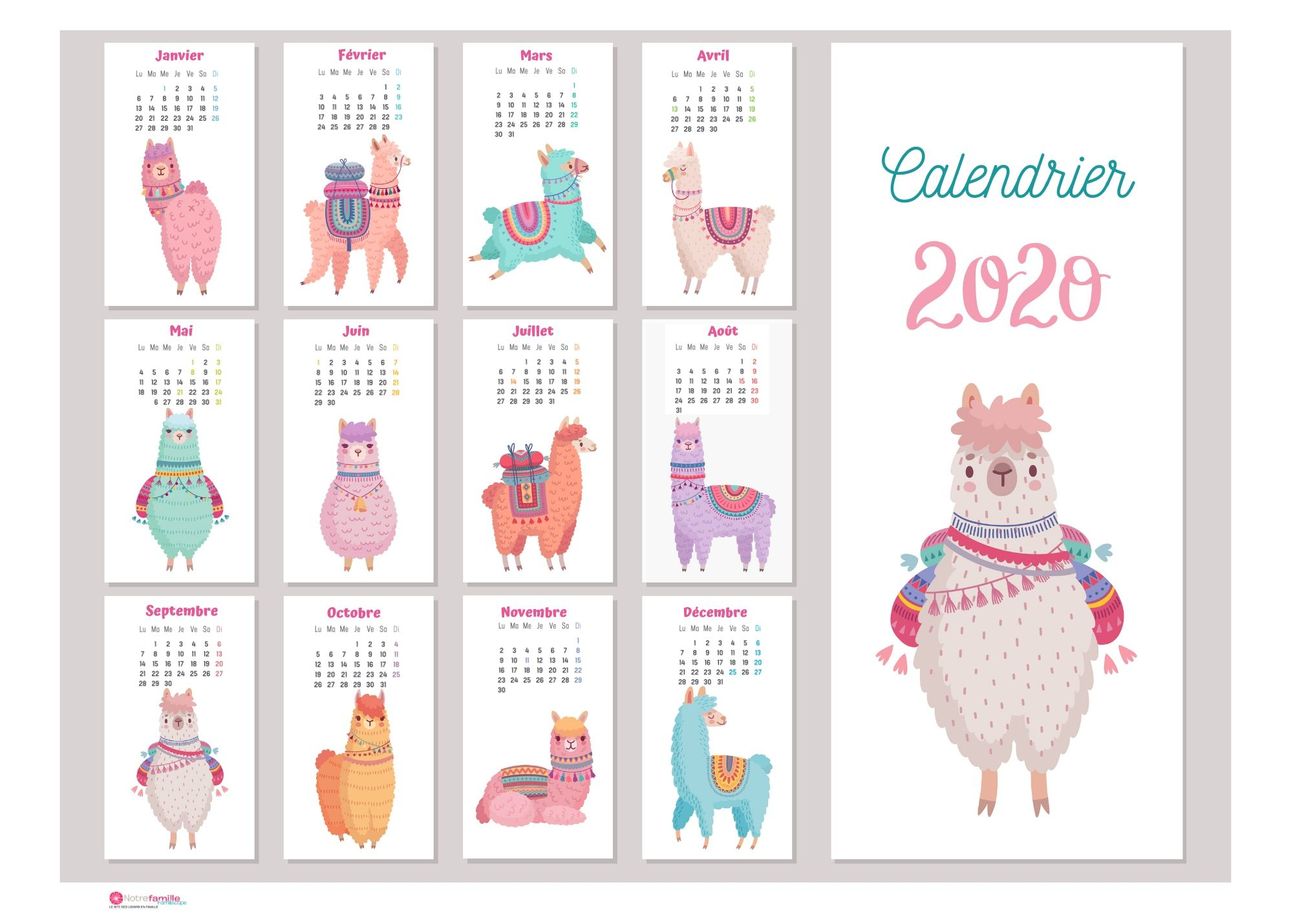 Calendriers 2020 À Imprimer Pour Les Enfants encequiconcerne Calendrier Des Anniversaires A Imprimer Gratuit 