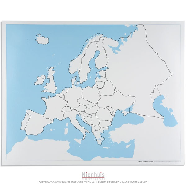 Carte De Contrôle Muette De L&amp;#039;Europe - Montessori Spirit serapportantà Carte De L&amp;amp;#039;Europe Noir Et Blanc 