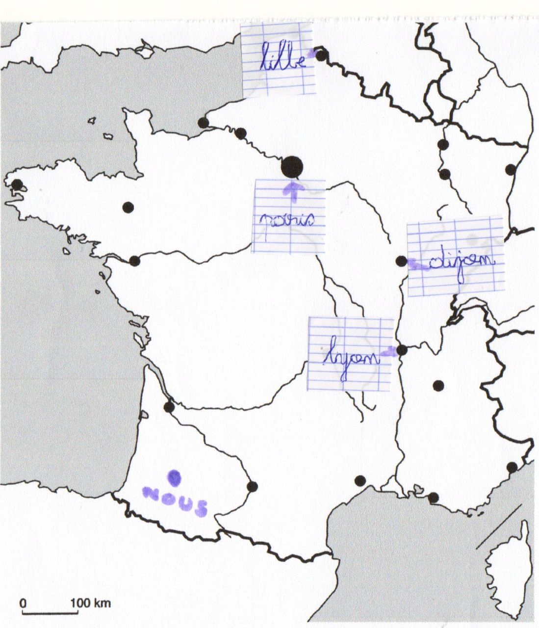 Carte De France Muette À Compléter - Primanyc encequiconcerne Carte Fleuves Europã©En Vierge 