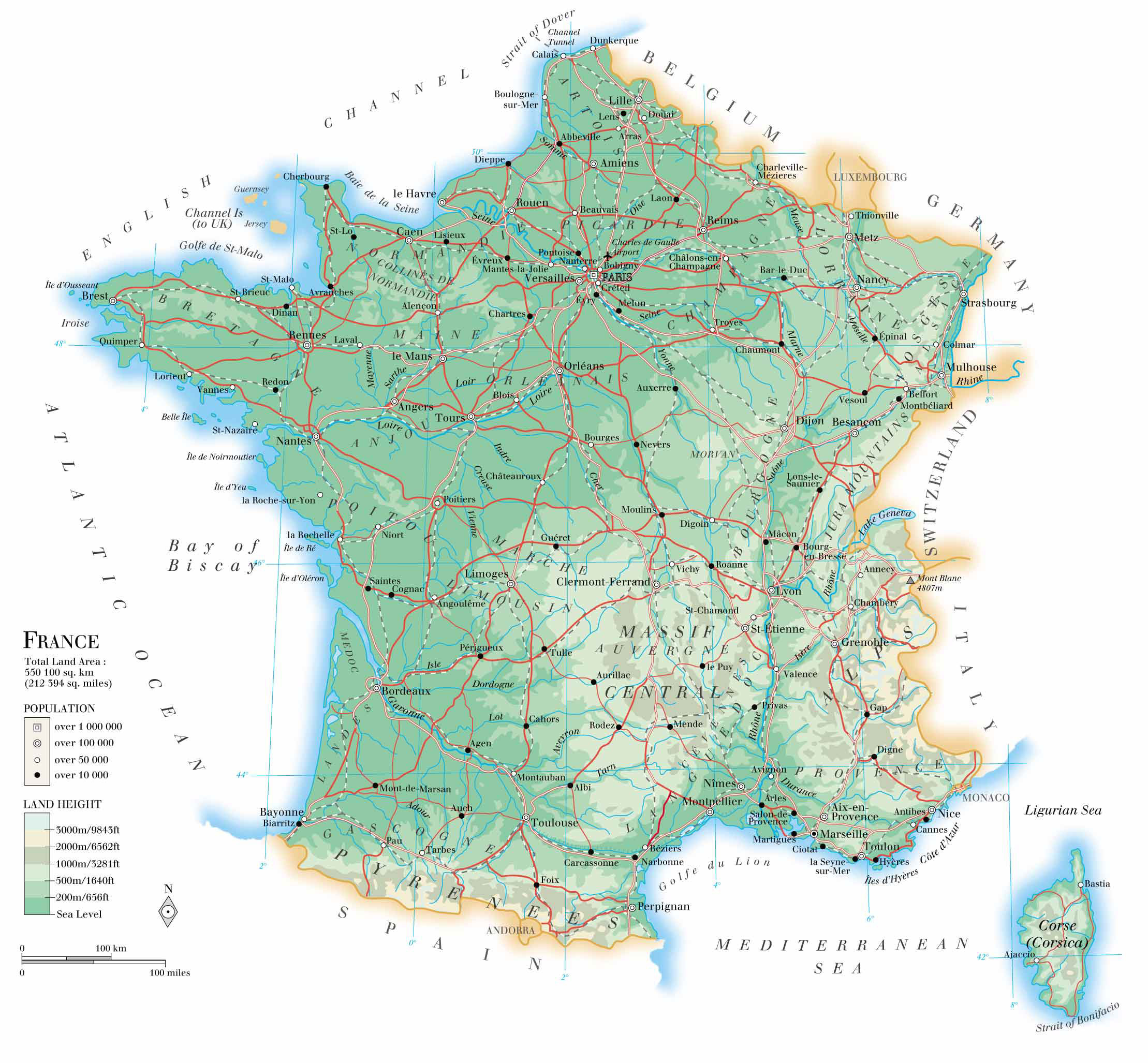 Carte De France Physique Avec Routes Et Villes concernant Carte De France Avec Villes 