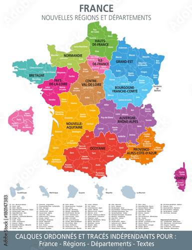 Carte De France Region Et Departement 2018 A Telecharger tout Regiuons Et Departements 