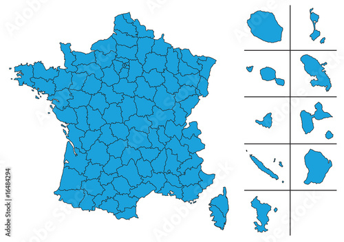 &amp;quot;Carte De France Vectoriel Avec Départements Et Le Dom Tom encequiconcerne Dom Tom France Carte 