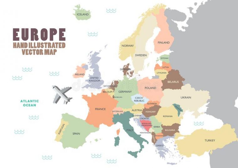 Carte De L'Europe Avec Des Noms Des Pays Souverains dedans Carte De L&#039;Europe Sans Nom