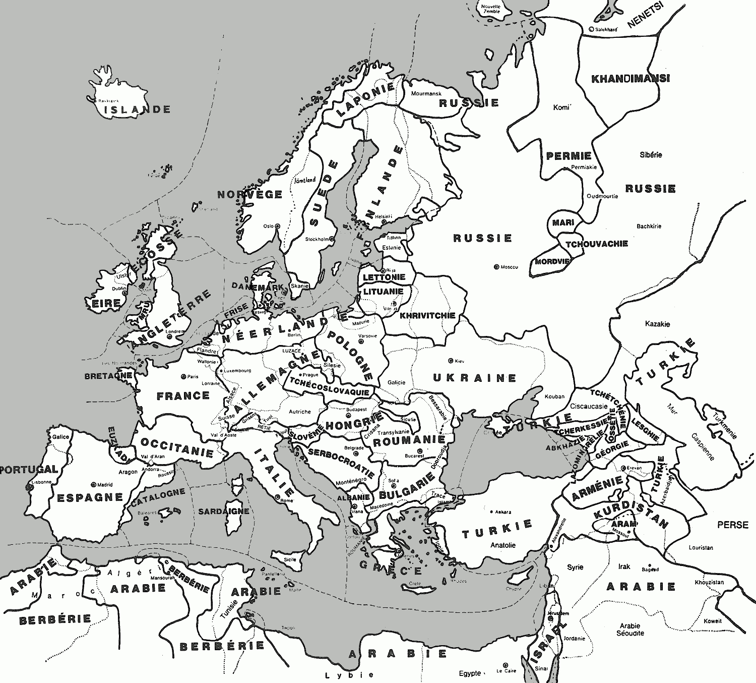 Carte De L&amp;#039;Europe  Carte Europe, Carte, Cartes dedans Fond De Carte Europe Vierge 