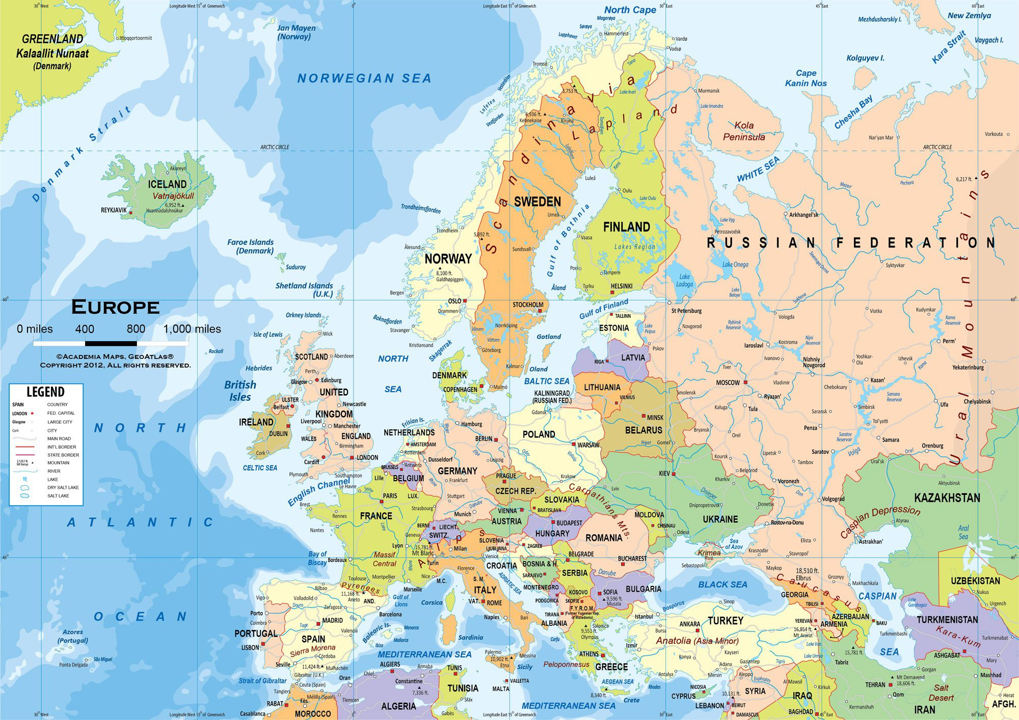 Carte De L'Europe - Cartes Reliefs, Villes, Pays, Euro, Ue à Carte Vierge Europe