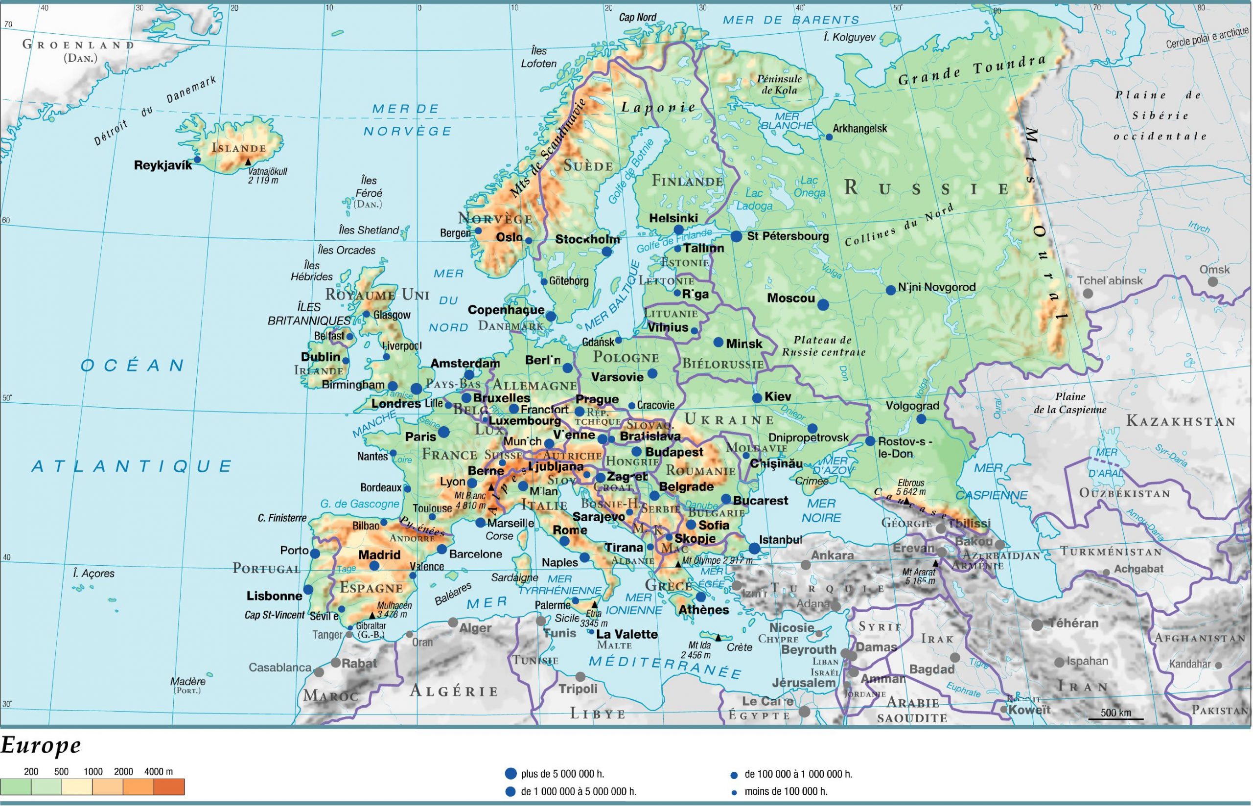 Carte De L&amp;#039;Europe - Cartes Reliefs, Villes, Pays, Euro, Ue dedans Carte De L&amp;#039;Europe Sans Nom 