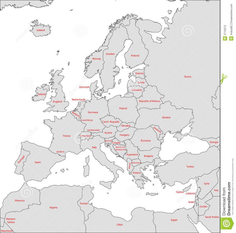 Carte De Vecteur De L'Europe Illustration De Vecteur pour Carte De L'Europe Noir Et Blanc