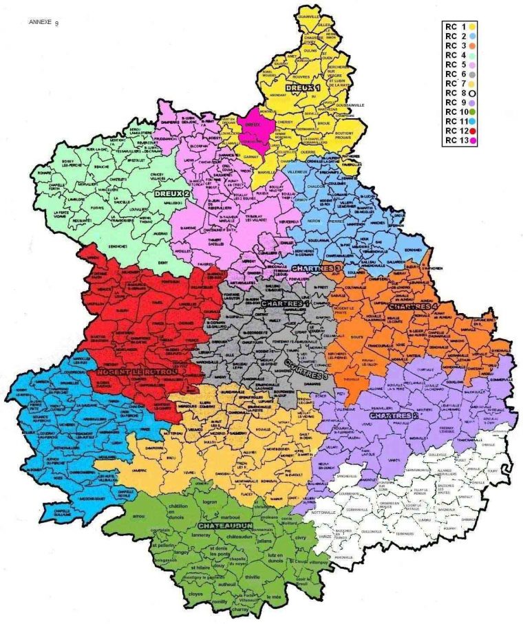 Carte – Département Eure-Et-Loir » Vacances – Guide Voyage destiné Regiuons Et Departements