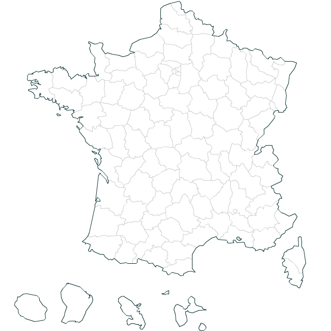 Carte Départements De France avec Fond De Carte De France Par Region Vierge 