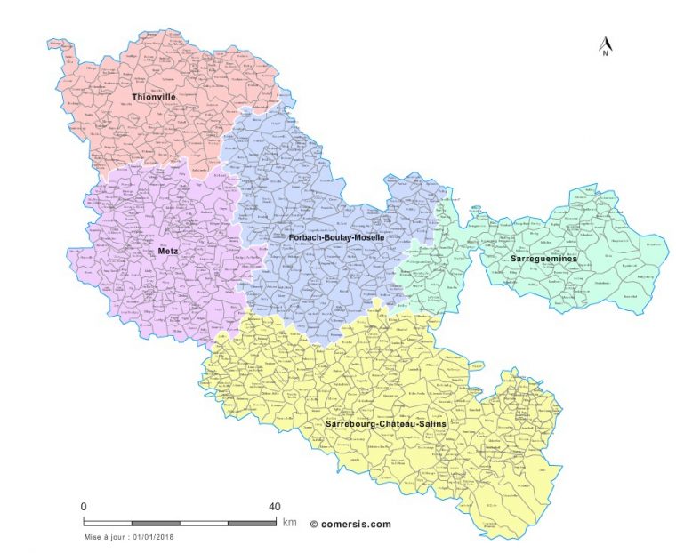 Carte Des Nouveaux Arrondissements De La Moselle Avec dedans Dã©Partement 57 Carte