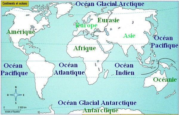Carte Du Monde Avec Continents Et Océans  My Blog destiné Carte Des Continents Avec Pays A Imprimer 