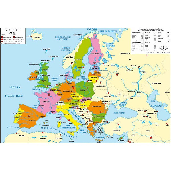 Carte Europe À Imprimer » Vacances - Arts- Guides Voyages dedans Carte De L Europe Avec Capitale A Imprimer 