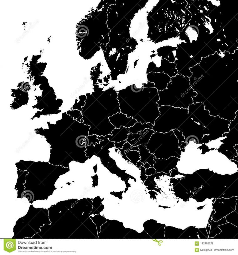 Carte Europe: Carte Europe Politique Noir Et Blanc dedans Carte Europe Noir Et Blanc