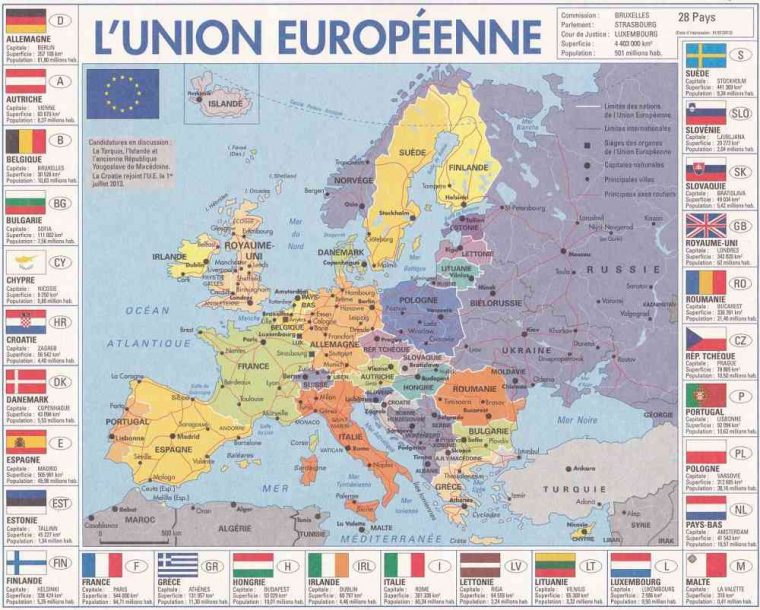 Carte Europe – Géographie Des Pays » Vacances – Guide Voyage à Carte De L'Europe Sans Nom