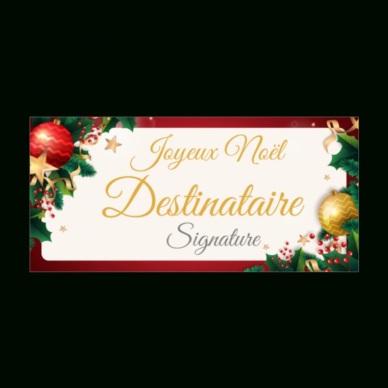 Carte Joyeux Voeux Noel Doree Rouge À Imprimer (Carte 3541) encequiconcerne Ecriture Joyeux Noel A Imprimer