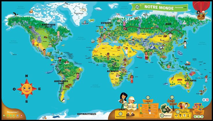 Carte Légendée Classique (Océans, Continents concernant Carte Des Continents Avec Pays A Imprimer 