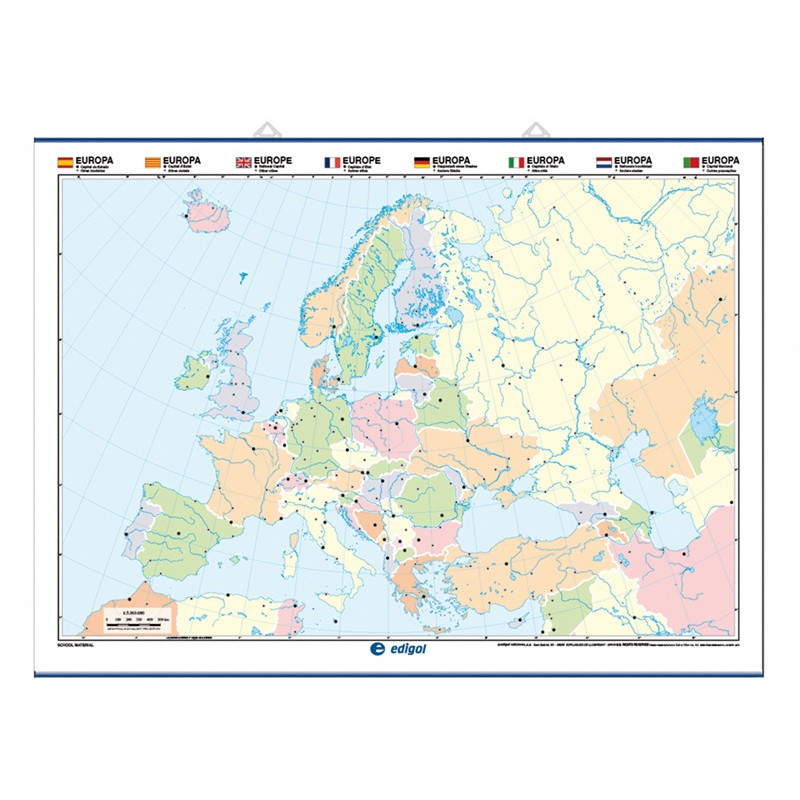 Carte Murale Muette De L'Europe, Physique  Politique dedans Carte Europe Muette