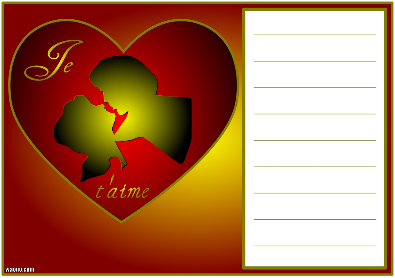 Carte Saint Valentin Je T&amp;#039;Aime À Imprimer Et Écrire pour Sanint Valentin Fle A Imprimer 