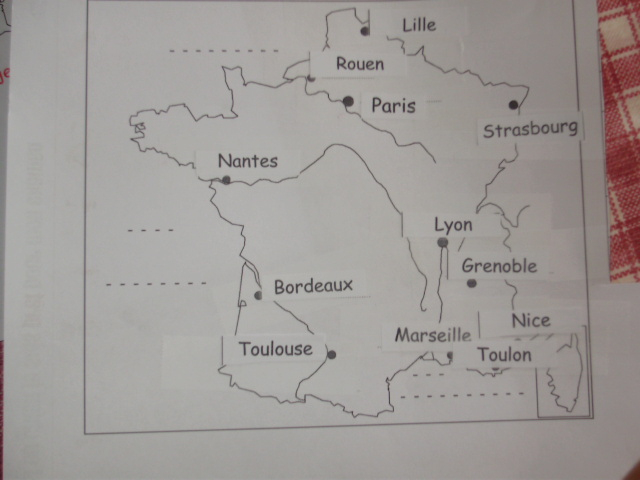 Carte Villes De France Ce2  My Blog avec Evaluation Ce2 Geographie Carte De France 